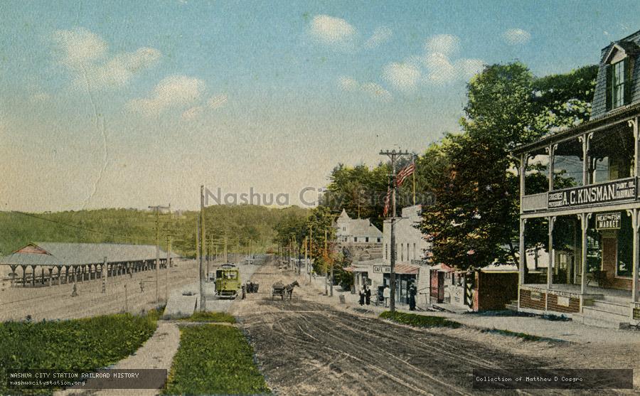Postcard: Lakeside Avenue & Railway Station, General View, The Weirs, New Hampshire